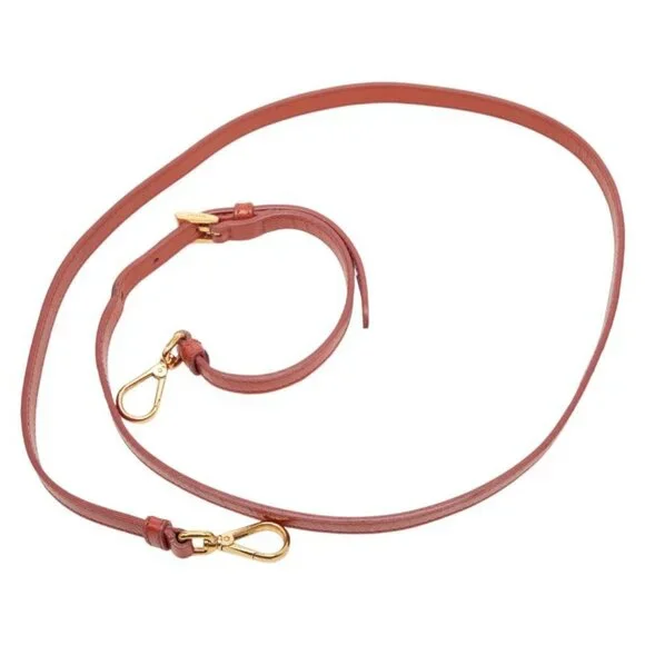 Prada Triangle Logo Plate Shoulder Bag 2-Way Orange Leather - Picture 8 of 10